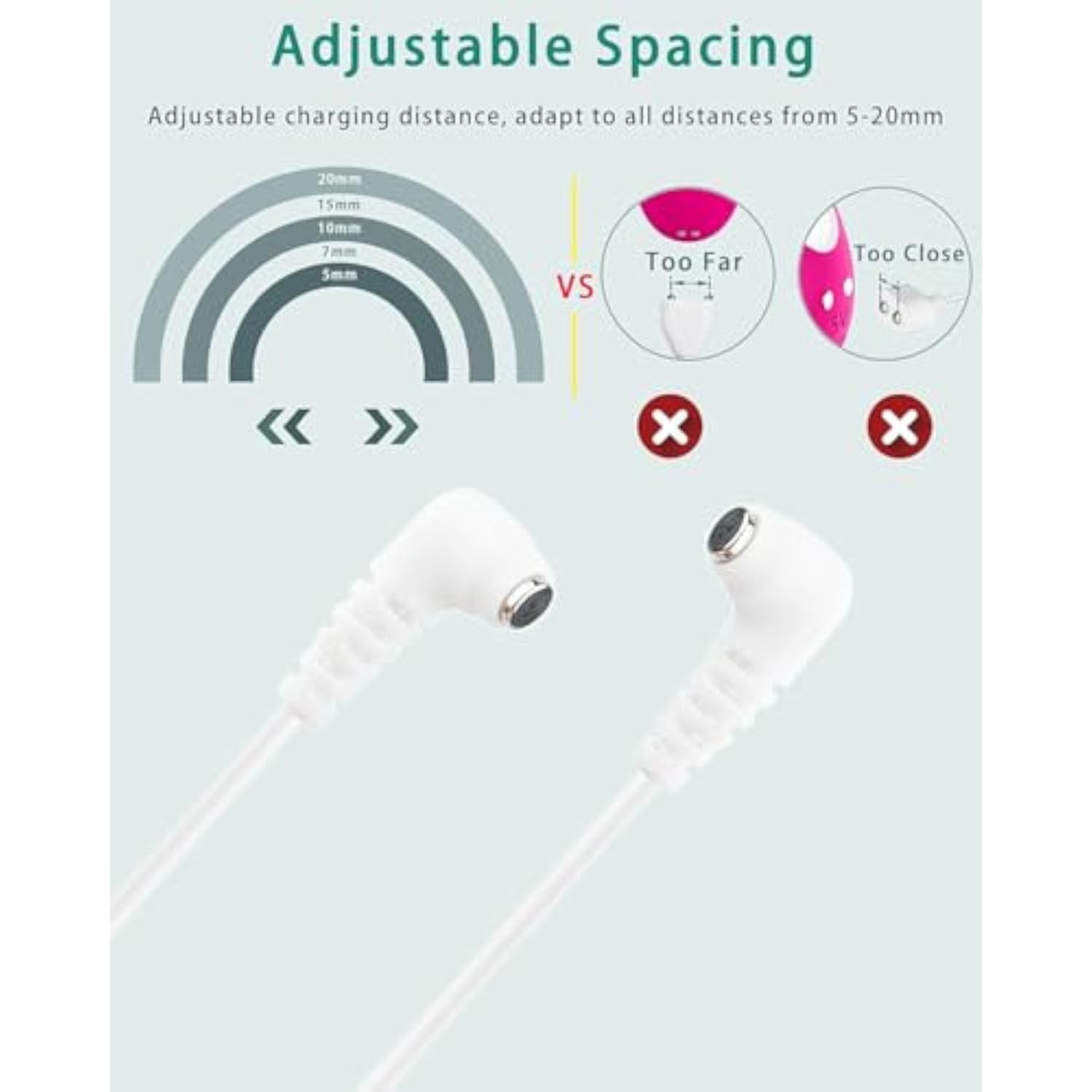 Fast Magnetic Charger Cord For Rose And Most Magnetic Massagers Dc Charging Cable With 2-Magnet Connector