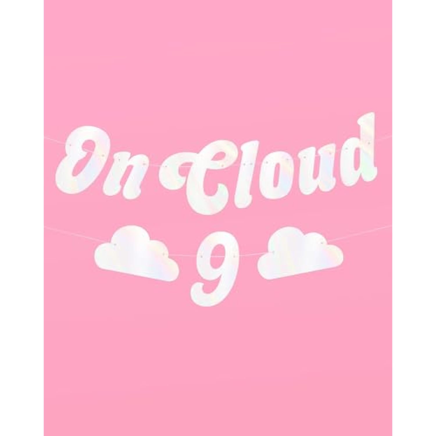On Cloud Nine Banner - White, 5 Ft. | Bachelorette Party Decorations, Bride To Be Party Supplies, Cute Baby Shower Decor, Bridal Shower, Engagement Photobooth Backdrop