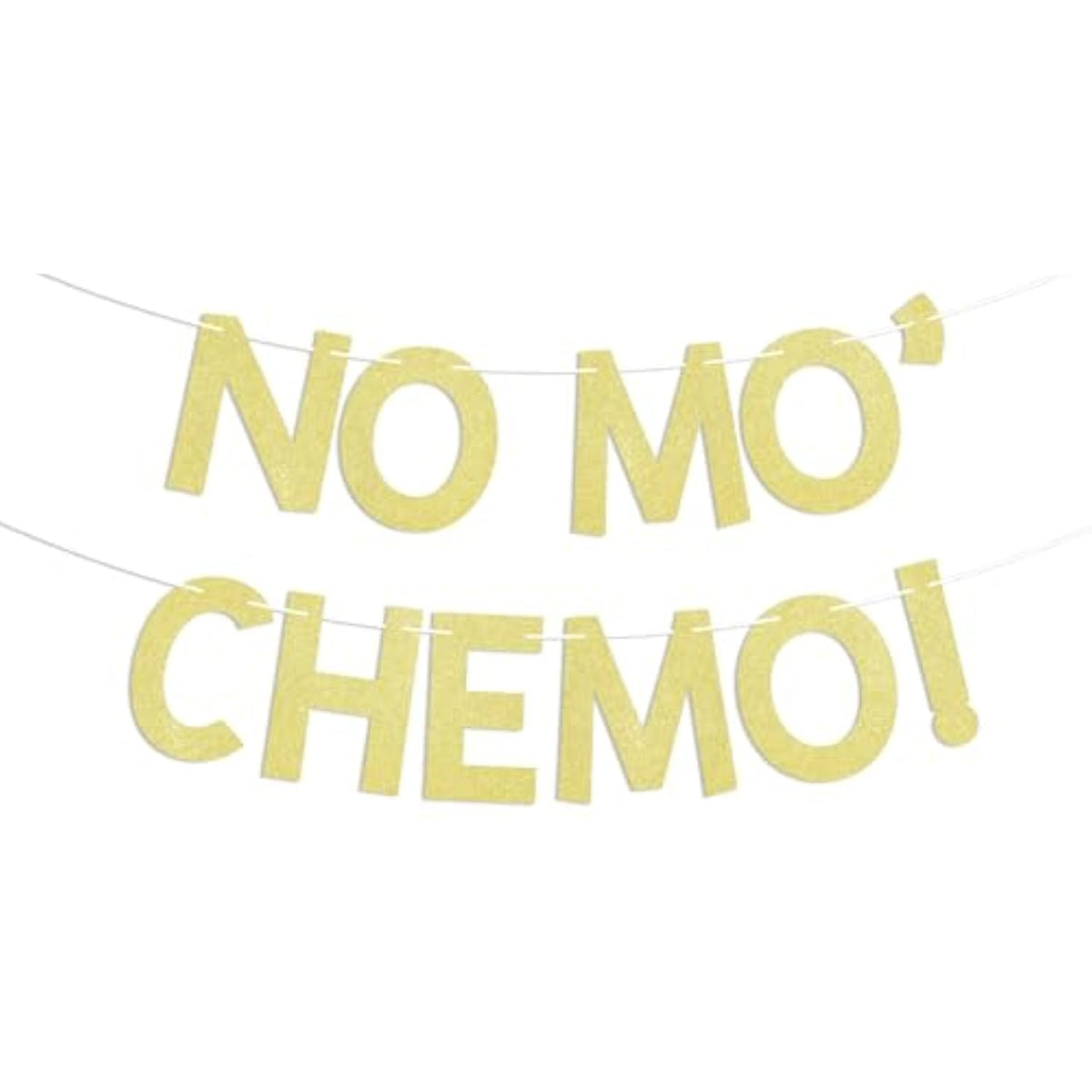 No Mo Chemo! Banner - Cancer Survivor, Cancer Free, Breast Cancer, Beat Cancer, Peace Out Chemo Banner, Cancer Survivor Themed Party Decoration Gold Glitter
