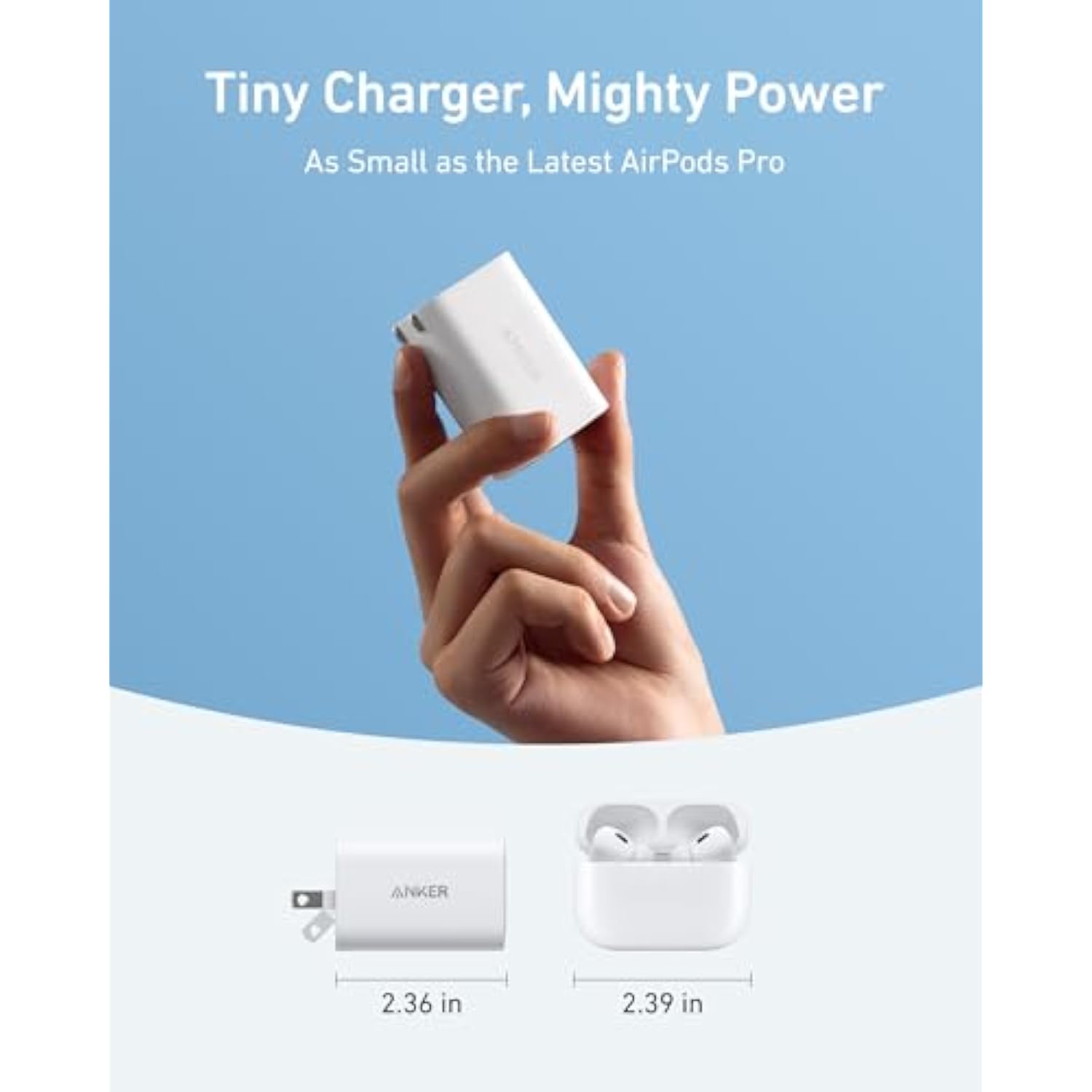 Anker Nano Charger, 100W Foldable Type C Charger for iPhone Series, and All USB C Devices, 6FT USB-C Cable Included, Compatible with MagSafe