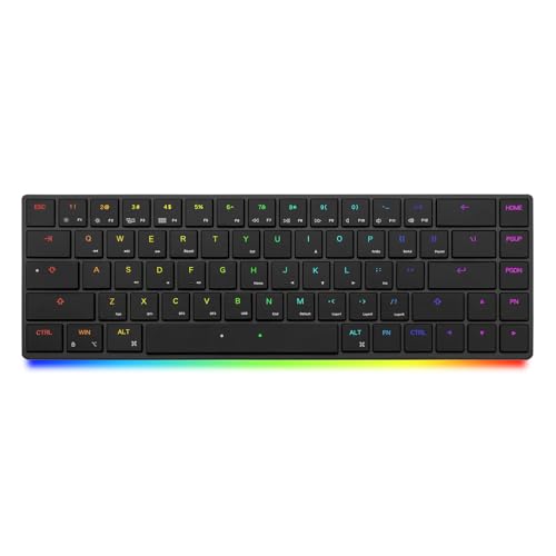 Mistel Airone Bt Ultralight/Ultraslim Mechanical Keyboard, 65% Layout, Cherry Mx Ulp Switch, Rgb Backlit, Usb-C Cable, Windows/Macos/Ios, Macro Support, Portabl, Black- Tactile
