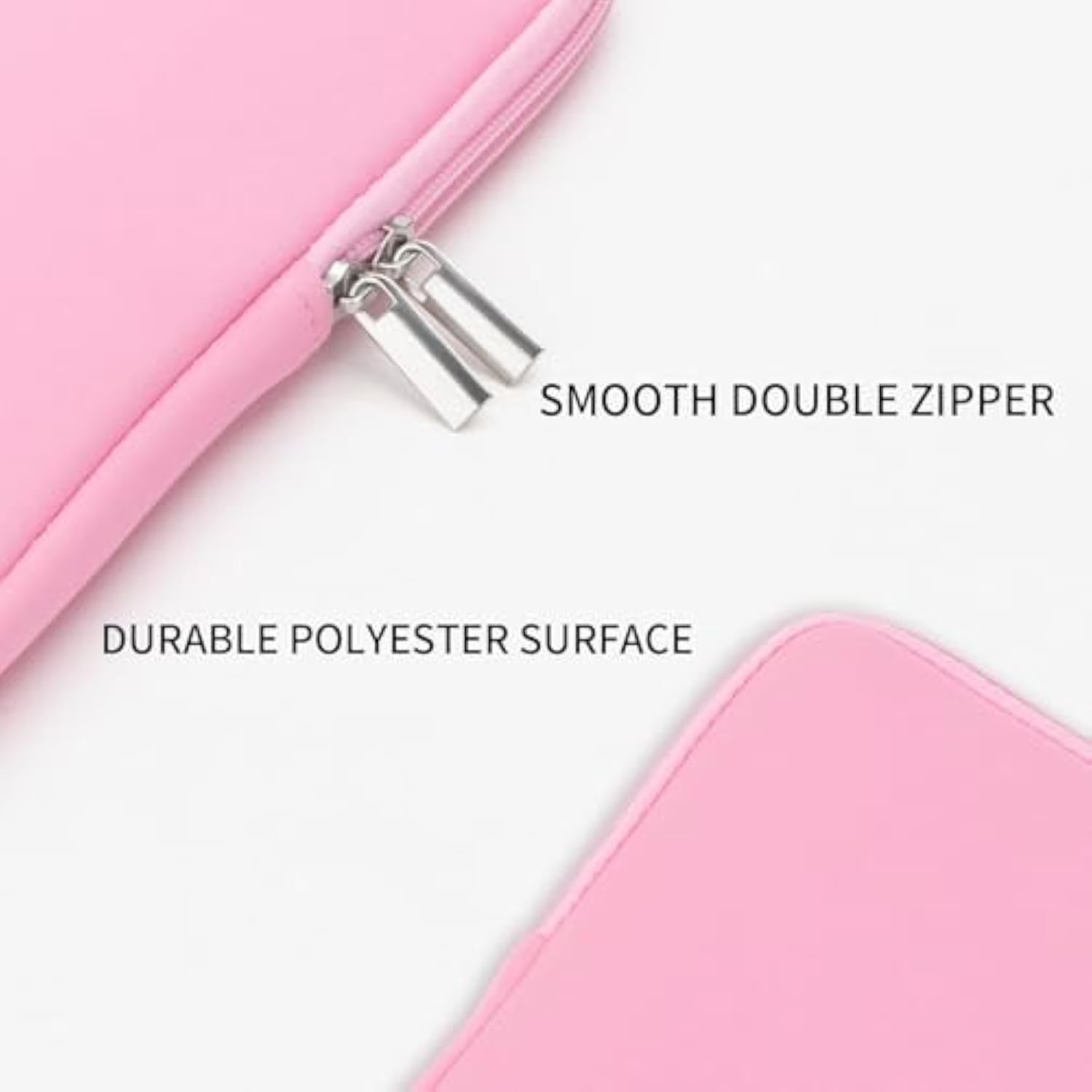 Rainyear 14 Inch Laptop Sleeve Case Protective Soft Padded Zipper Cover Carrying Computer Bag With Accessories Pouch, Compatible With 14" Notebook Tablet Chromebook (Pink)