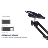 Sturdy Flexible Phone Holder with Clamp for Desk, Office, Kitchen - Black