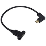 Usb C Male To Female Extension Cable 1Feet/30Cm, Right& Left Angled 90 Degree