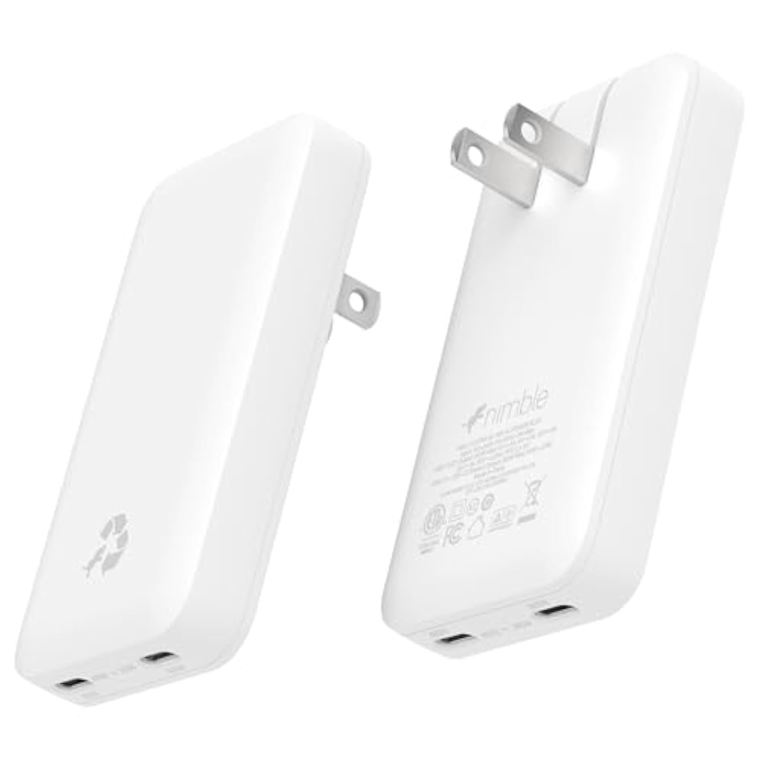 Wally Ultra Flat Wall Charger, 65W Slim Fast Wall Charger With Dual Usb-C, Travel Power Adapter For Macbook Iphone 17/16/15/14/13 Pro Max Samsung Galaxy Pixel Laptops Kindle Ipad Airpod Tablets