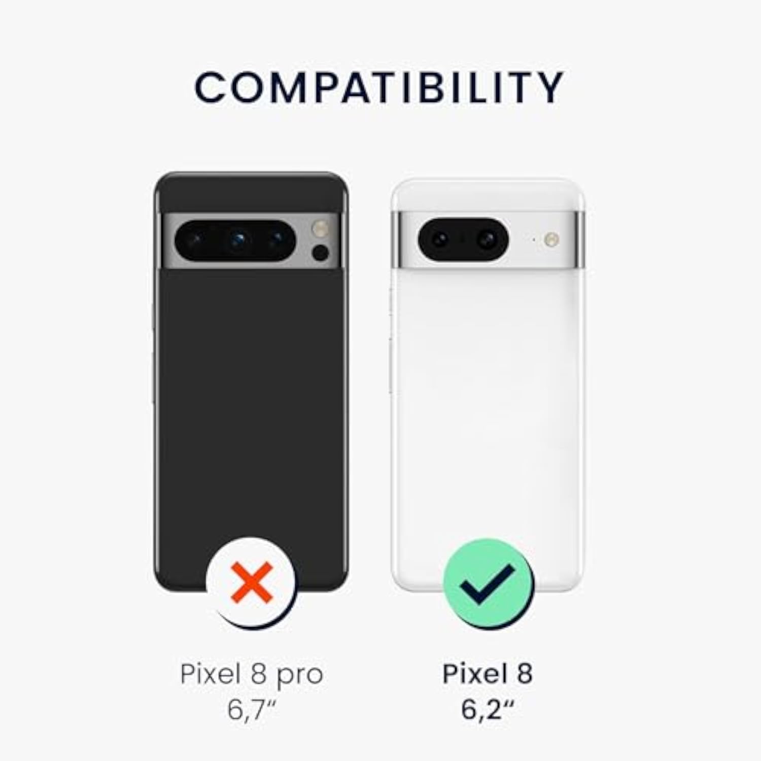 Google Pixel 8 Case Compatible with kwmobile - TPU Silicone Phone Cover with Soft Finish - Baltic Blue