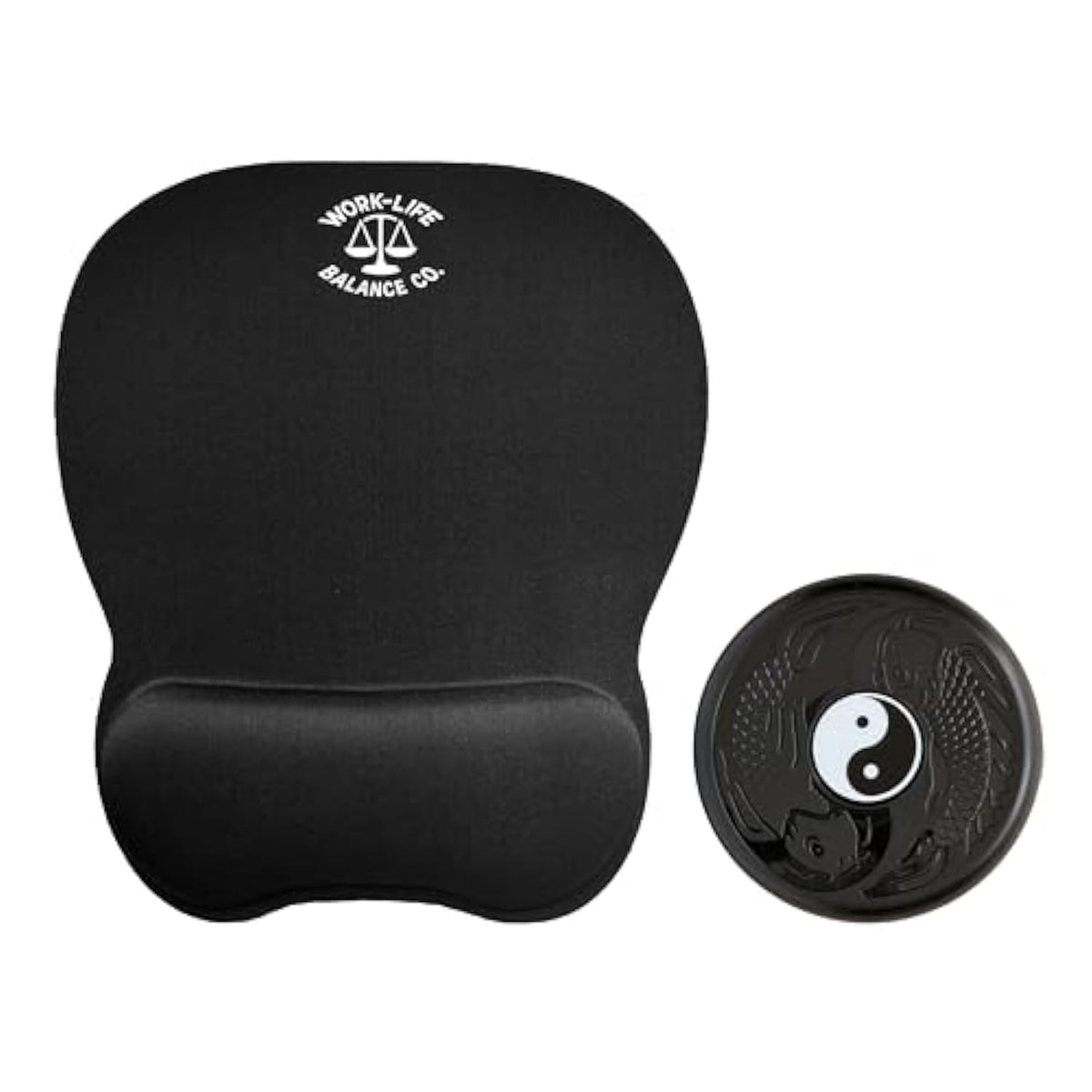 Mouse Pad And Mouse Jiggler Combo, Ergonomic Mouse Pad With Memory Foam Wrist Support, Pain Relief, Portable Mousepad For Computer, Laptop, Office, Home Or Travel, Non-Slip Base, Waterproof Surface