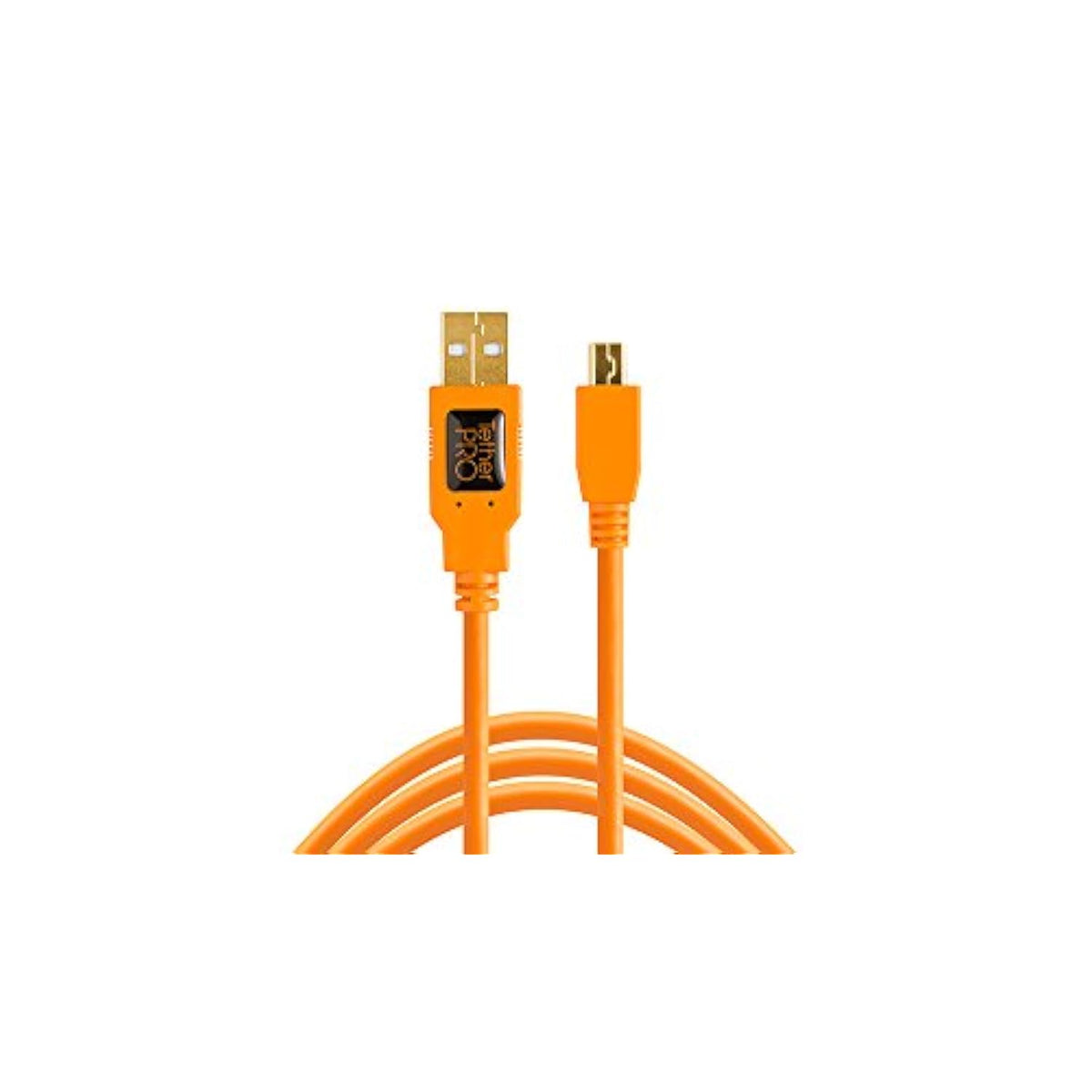 Tether Tools TetherPro USB 2.0 to Mini-B 5-Pin Cable | for Fast Transfer and Connection Between Camera and Computer | High Visibility Orange | 15 Feet (4.6 m)