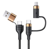 Usb C Multi Fast Charging Cable Pd 60W Nylon Braided Cord 4-In-1 3A Usb/C To Type C/Phone Fast Sync Charger Adapter Compatible With Laptop/Tablet/Phone (Black, 6.6Ft)