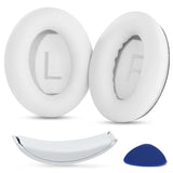 Ear Pads Cushions + Headband Replacement Earpads Compatible With Bose Quietcomfort 45 Qc45 35 Qc35, Qc35 Ii Over-Ear Headphones Easy Diy Installation,Protein Leather Parts (White Kit)