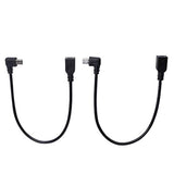 9Inch Mini Usb Cable Combo Mini Usb Female To Right Angle & Left Angle Male Data Sync And Charge Extension Cable (Black)(2-Pack) Rl