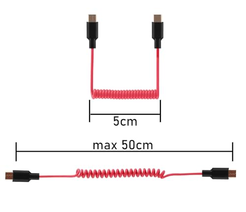 Audio Adapter Cable SC16 SC22 USB C to USB C for Rode Wireless GO II, ME, Pro Coiled Aux Cord Compatible with iPhone 16 15, McBook, PC, Laptop,
