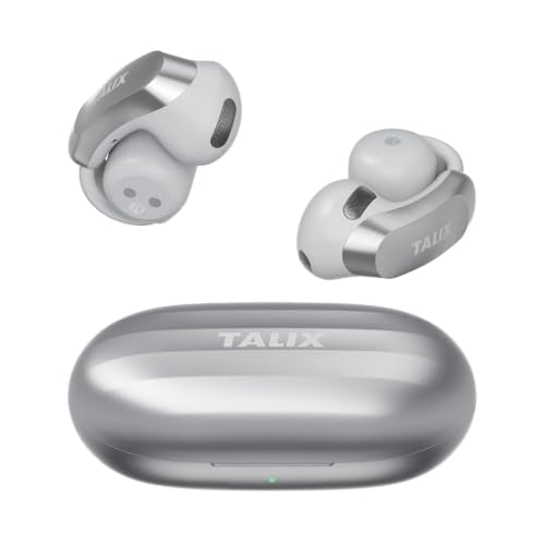 AuraHalo G1 Open-Ear Earbuds, True Wireless Clip-On Headphones with 4 Mic, 13.4mm Dynamic Drivers, Clear Calls, Bluetooth 5.3 Ear Buds for