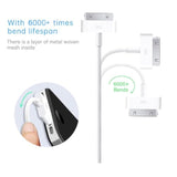 2-Pack Cable Compatible With Charger Iphone 4/4S/3G/3Gs,Ipad 1 2 3,Ipod Touch 4 3 2 1,Old Ipod Classic 3 2 1,(3.3 Feet,White)