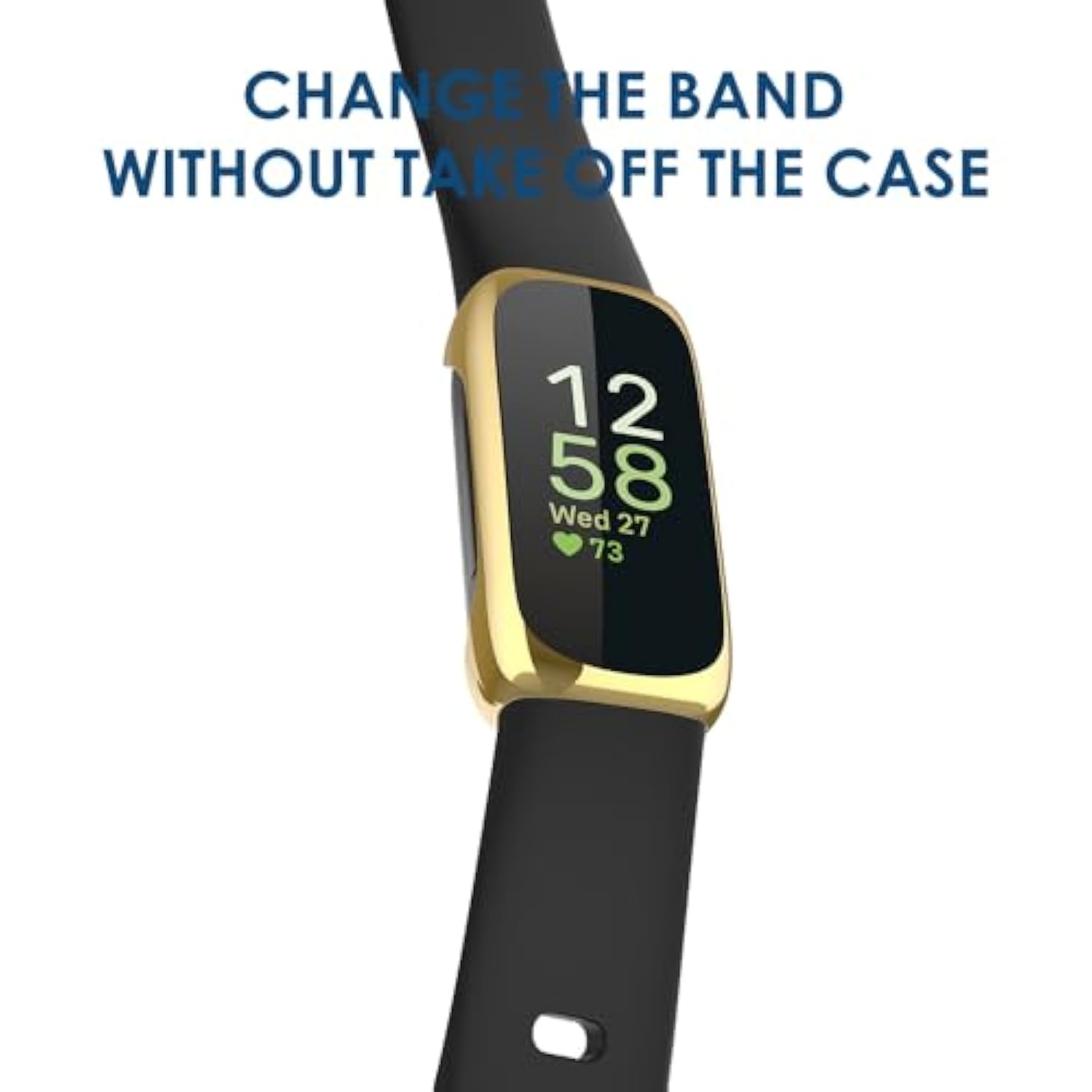 5-Pack Soft Screen Protector Case Compatible With Fitbit Inspire 3 Smartwatch, Full Protection Plated Bumper Case Covers, Clear/Silver/Black/Rose Gold/Gold