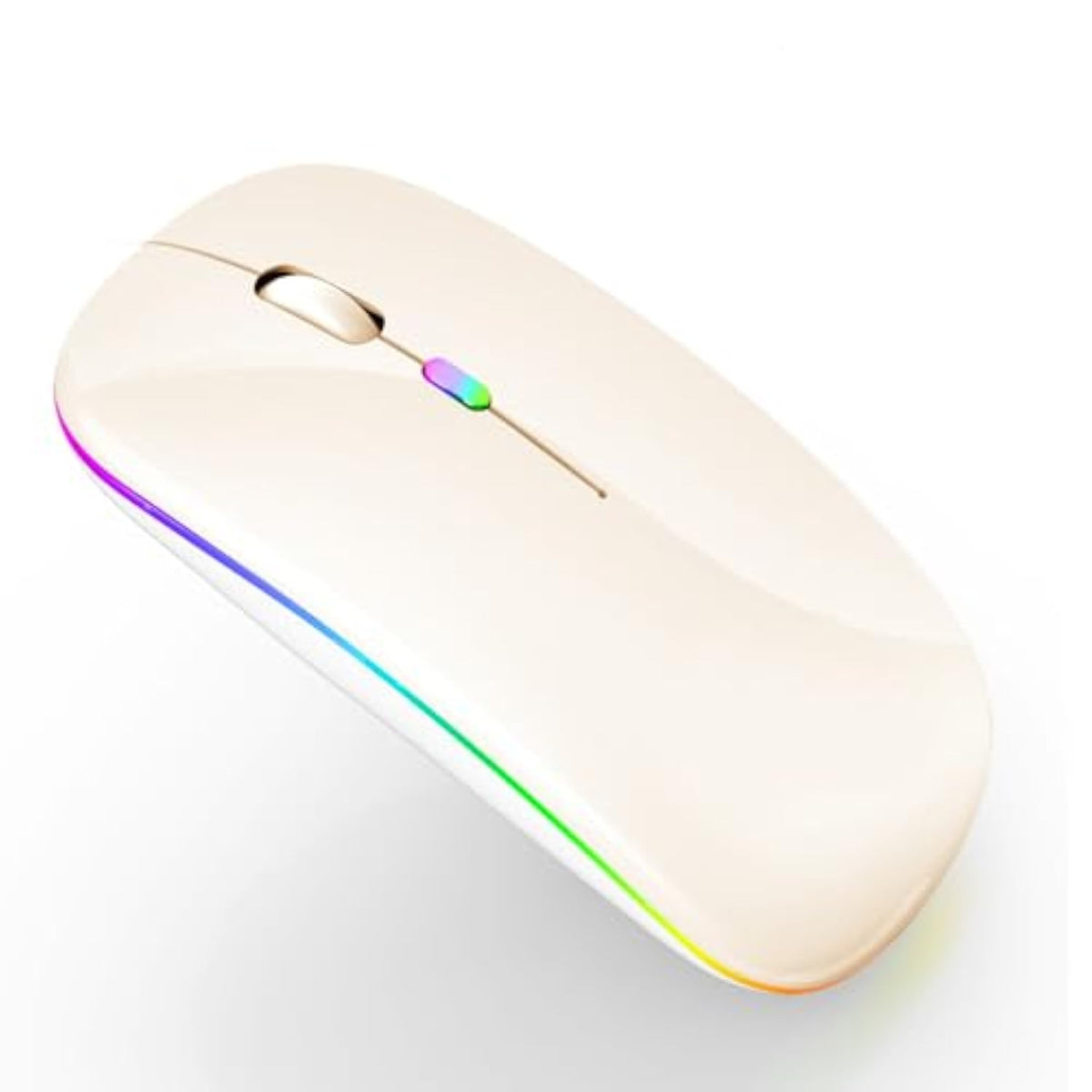 Bluetooth Wireless Mouse For Laptop Mac Macbook Macbook Air Macbook Pro Pc Desktop Computer Windows Chromebook Notebook (Cream White)