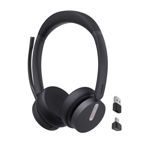 BH70 Dual Wireless Headset with Mic for Work, Bluetooth Headphone with Teams Certification, up to 35h Talk Time, 147g All-Day Wearing Comfort,