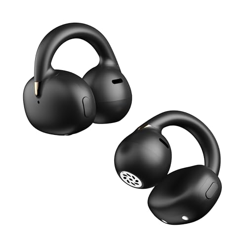 A7 Open Ear Clip-On Headphones For Glasses Wearers - Safe For Running & Streets, 4.7G Weightless Fit, 40H Battery, Bluetooth 5.4, Black