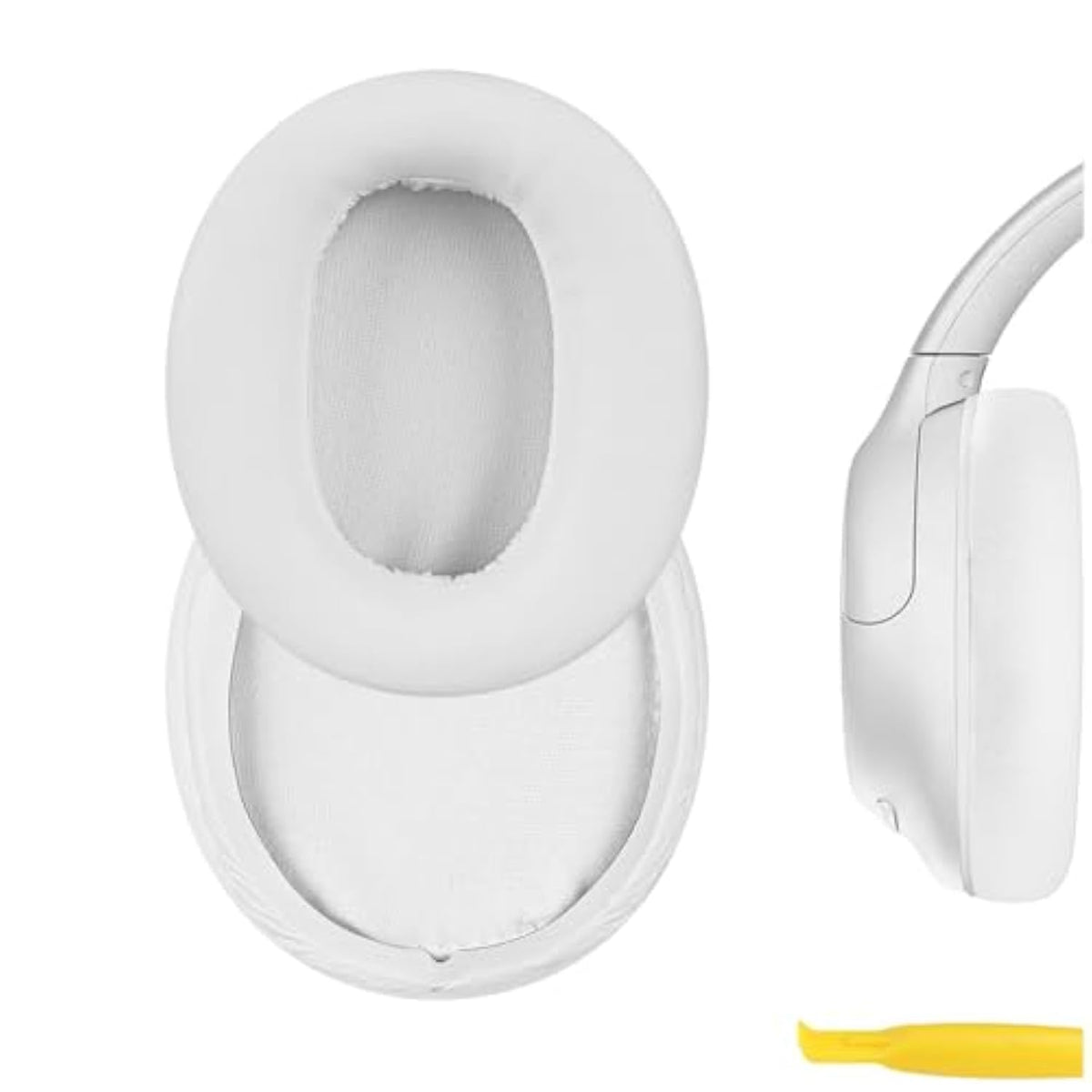 Geekria QuickFit Replacement Ear Pads for Sony WH-CH700N/ CH710N/ CH720N Headphones Ear Cushions, Repair Parts (White)