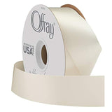 Berwick Offray 1.5" Wide Double Face Satin Ribbon, Antique White Ivory, 50 Yds