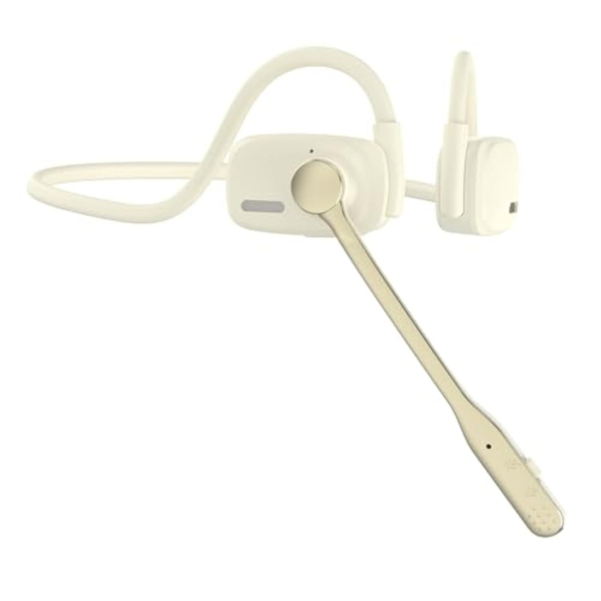 Bluetooth Headphones, Bluetooth V5.4 Wireless Headphones With Noise Cancelling Mic, 12H Playtime, 15.4Mm Diaphragm Driver, Open Ear Headset For Office Meeting Running Cycling Driving (Beige)