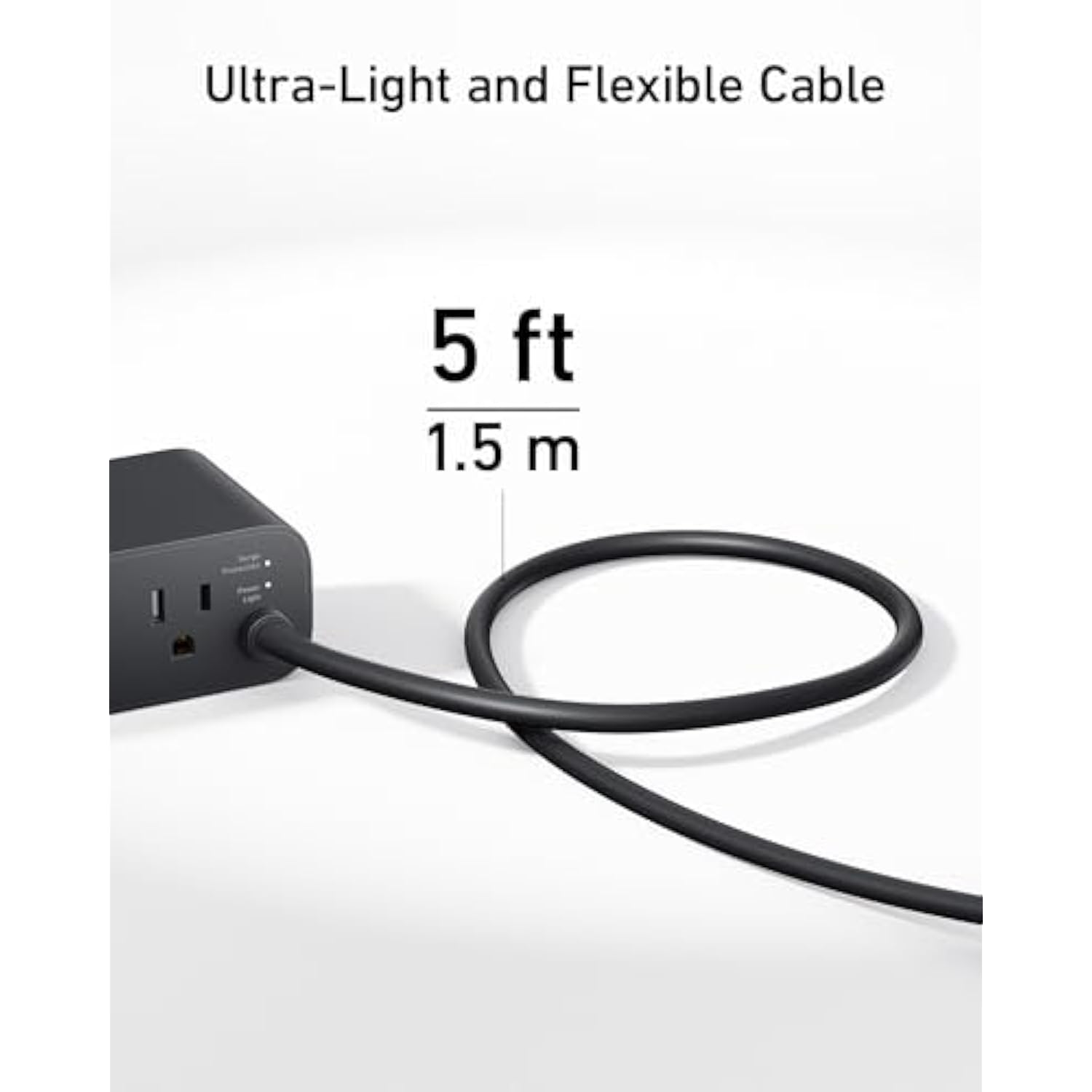 Anker Nano Charging Station(100W Max), 7-in-1 USB C Power Strip for iPhone 16/15/14 and MacBook Air/Pro, 5ft Thin Cord,3AC, 2USB A,2USB C,Power Delivery Desktop Accessory for Home&Office(Black)