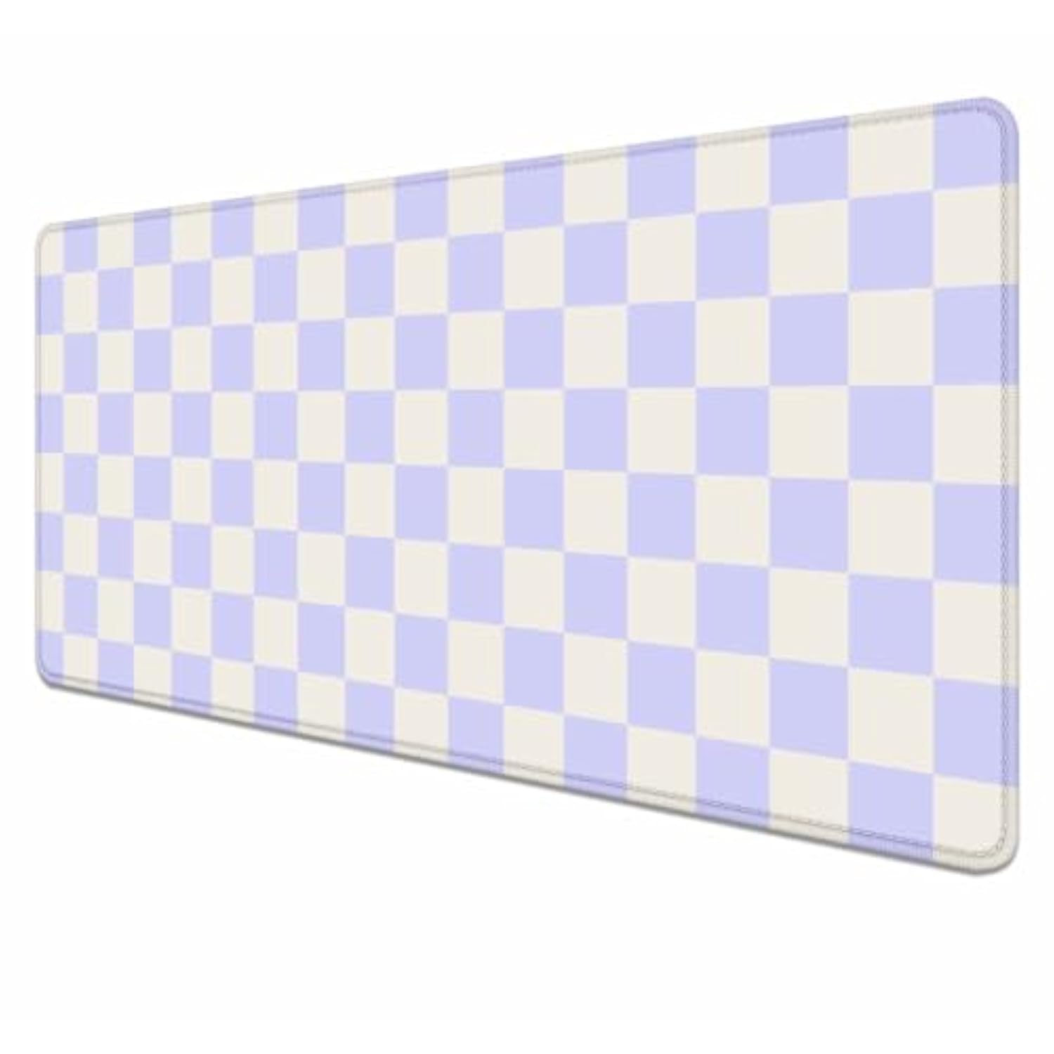 Pastel Purple Checkered Desk Mat, Aesthetic Pink Pattern Office Decor Extra Large Mouse Pad, Laptop Pad Mat, Game Mat, 35.4 X 15.7 In