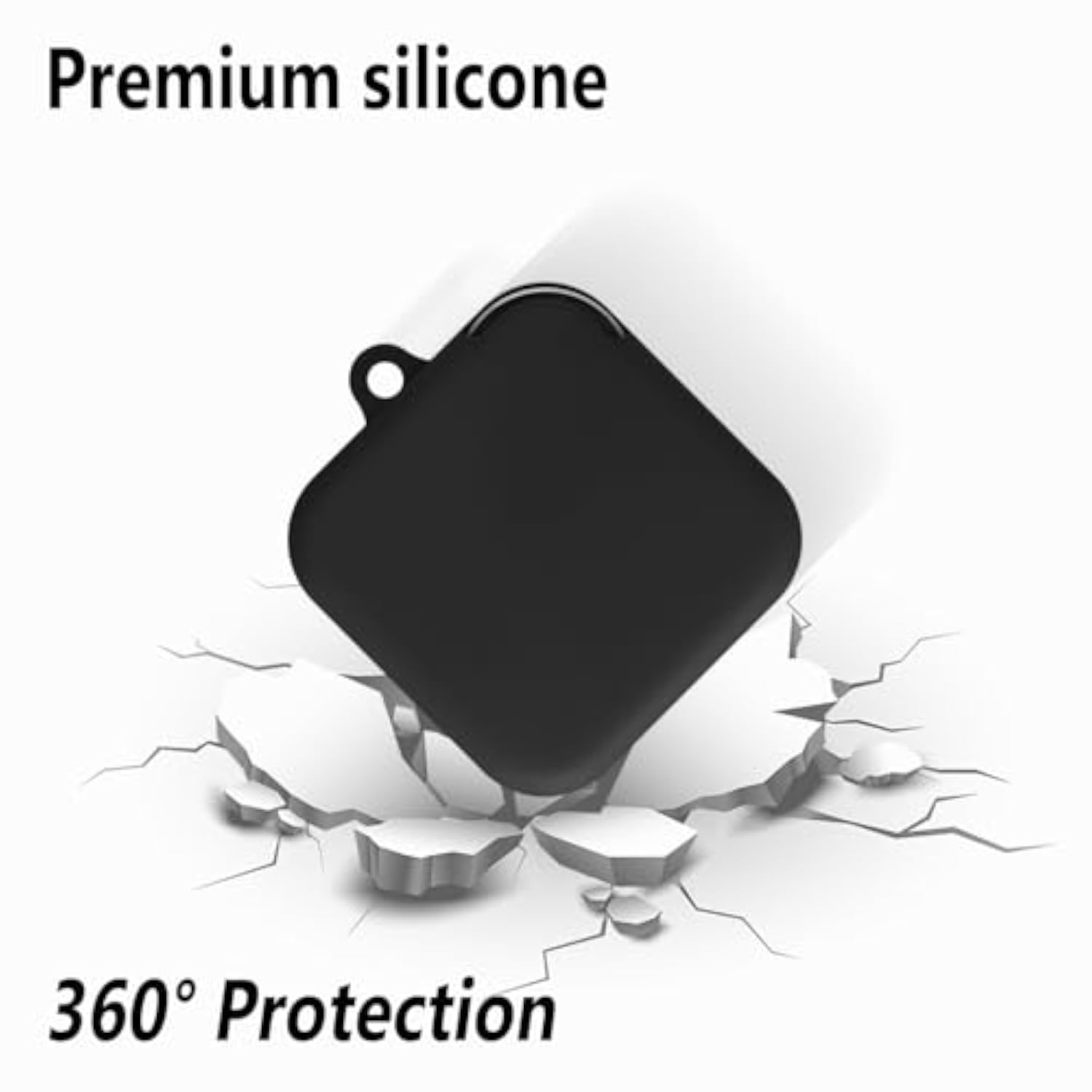 Silicone Protective Case for Apple AirPods 2a with Lanyard, Soft Flexible Scratch Resistant Cover