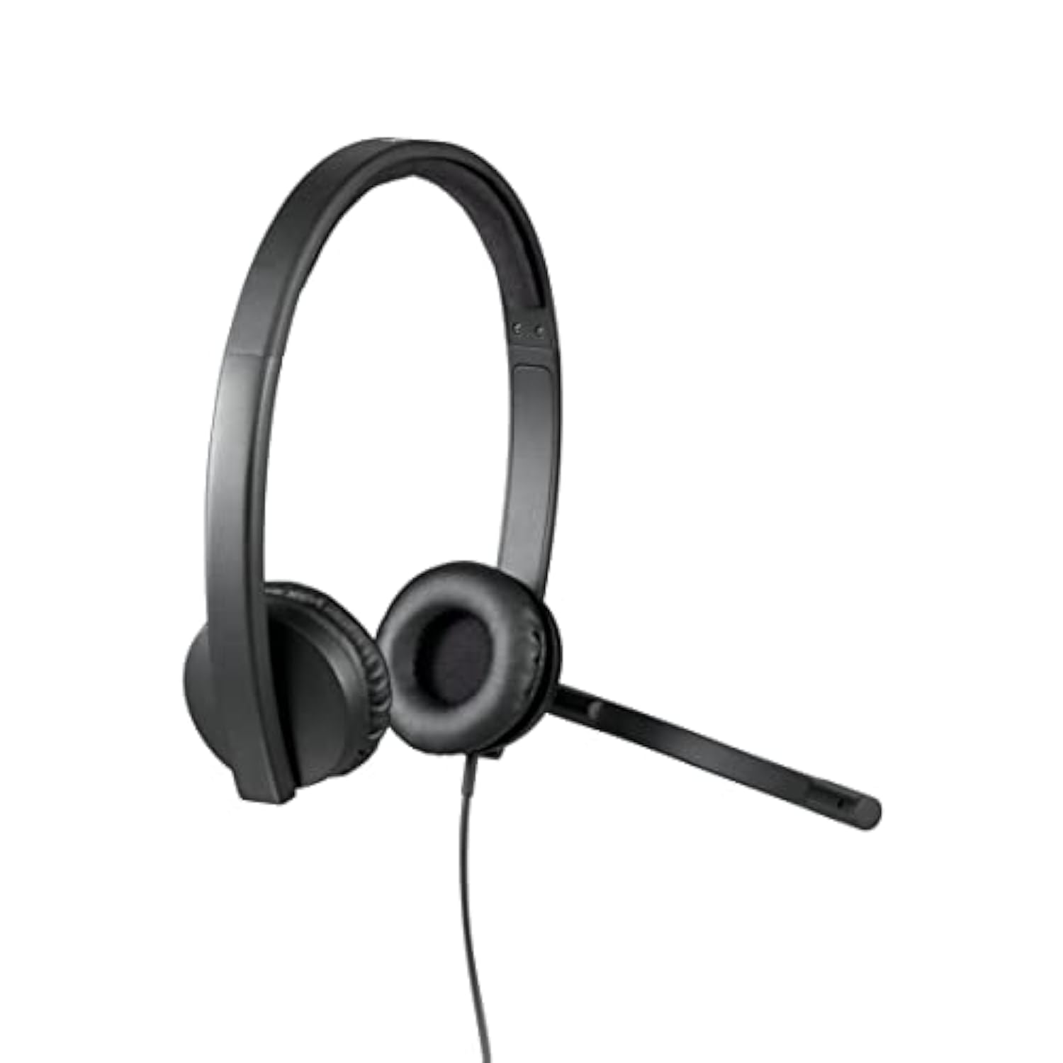 Logitech H570e Wired Headset, Stereo Headphones with Noise-Cancelling Microphone, USB, In-Line Controls with Mute Button, Indicator LED, PC/Mac/Laptop - Black