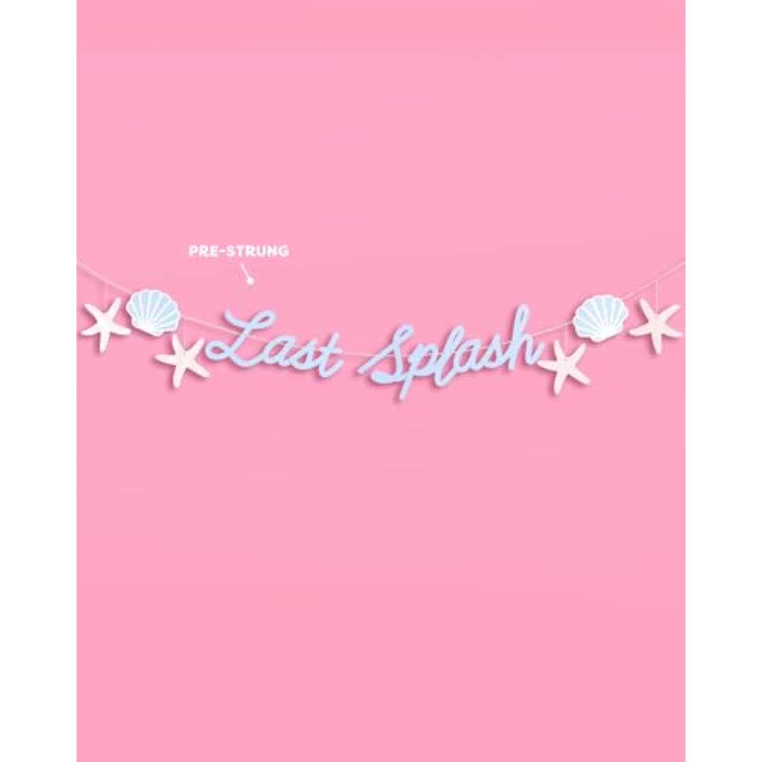 Last Splash Banner - Blue + White Foil | 6 Ft. | Bachelorette Decorations, Bridal Party Sign, Bride To Be Background, Beach Bach Supplies
