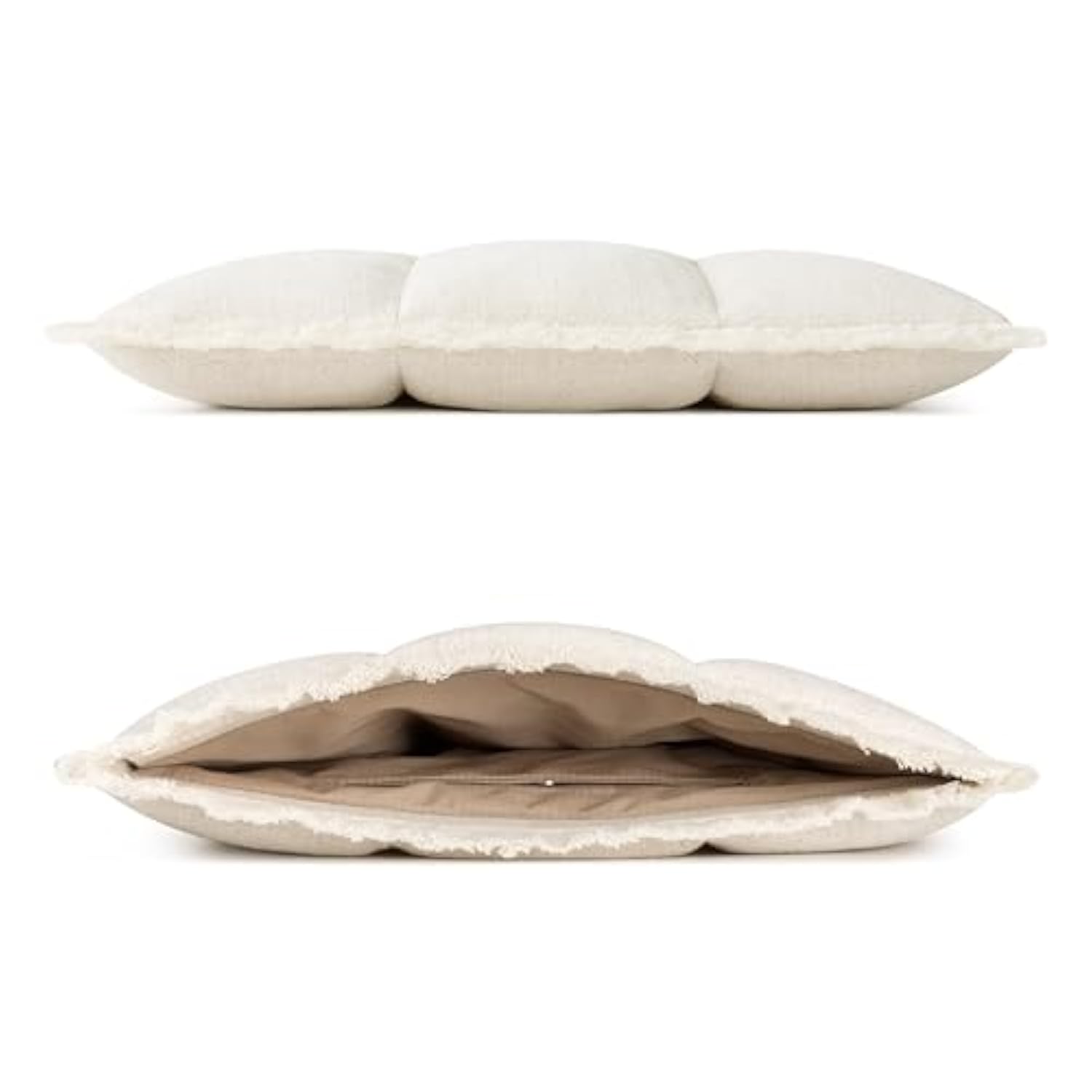 Puffy Laptop Sleeve 16 15 14 13 Inch For Women, Compatible With Macbook Air 2025 & Macbook Pro M4 M3 2024, Quilted Linen Soft Puffer Case With Fringe For Computer, Natural Linen