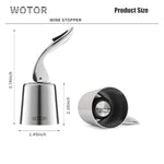 Stainless Steel Wine Bottle Stoppers With Silicone - Reusable Wine Saver And Decorative Bottle Sealer, Leakproof, Keep Fresh, Silver, 2 Pack