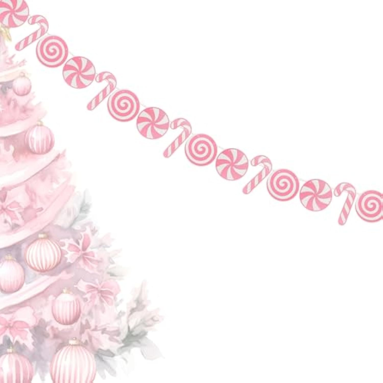 Candy Cane Banner Pink And White Glittery Christmas Candy Cane Banner Pink Xmas Christmas Gingerbread Winter Birthday Candies Theme Party Decoration Supplies