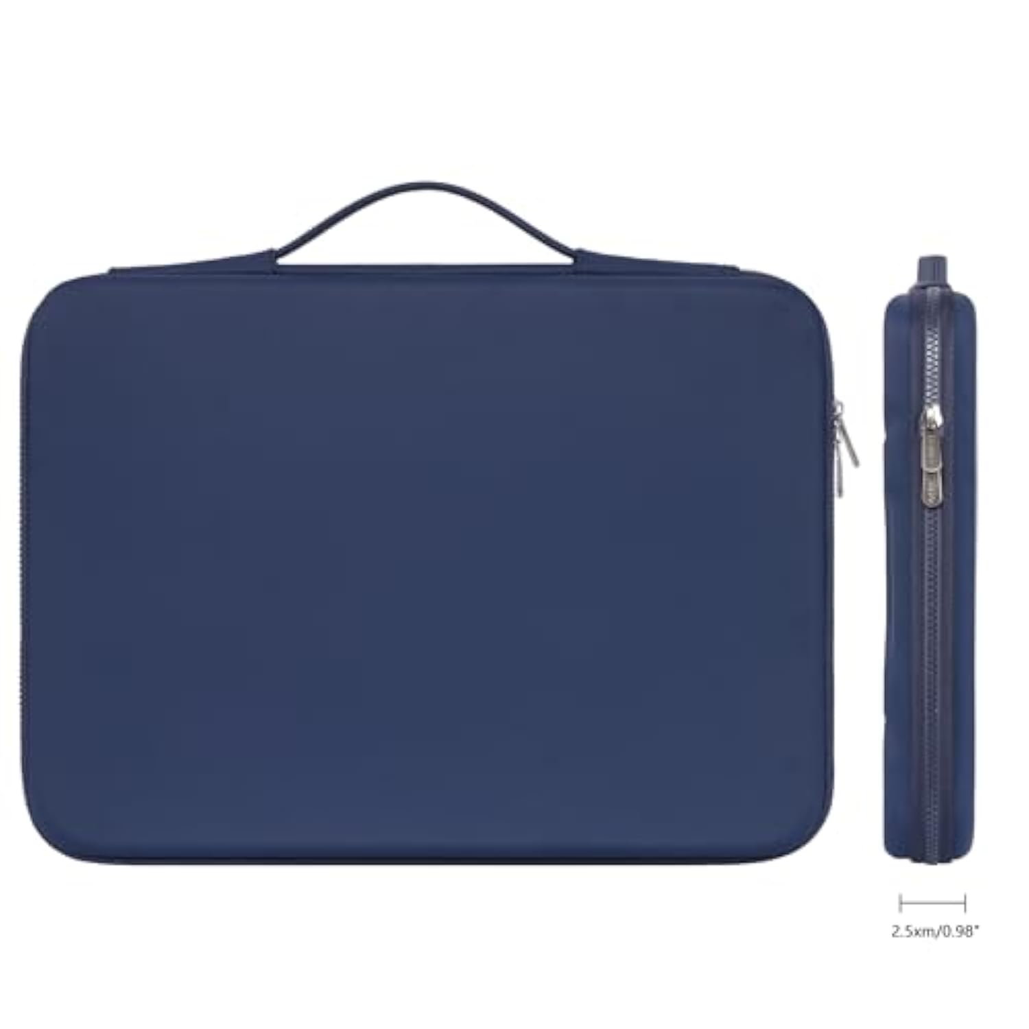17 Inch Laptop Sleeve With Handle Shockproof Computer Bag Waterproof Eva Protective Carrying Case For 17.3" Hp Dell Asus Lenovo Laptop, Dark Blue