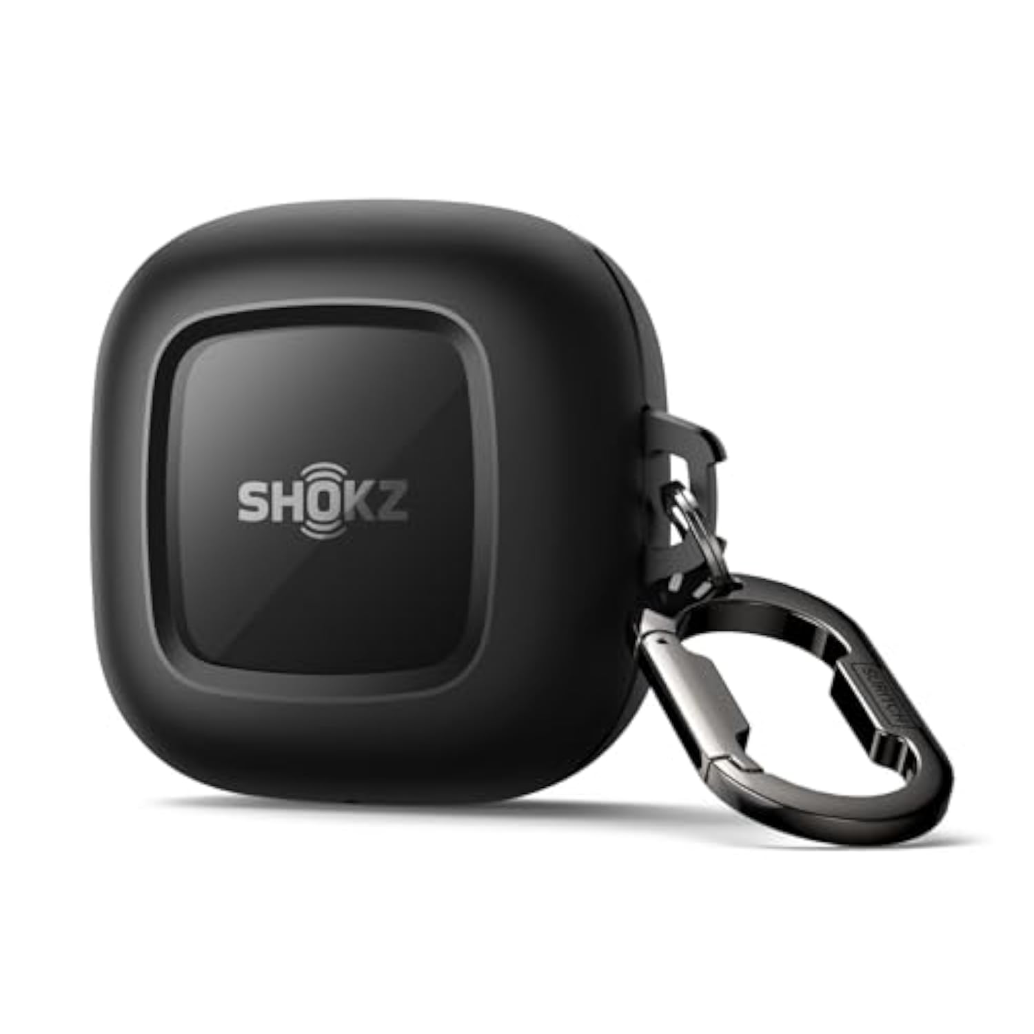SHOKZ OpenFit Case Cover, Shockproof Magnetic Case for True Wireless Earbuds, Protective Cover with Magnetic Lid Lock & Carabiner, Black