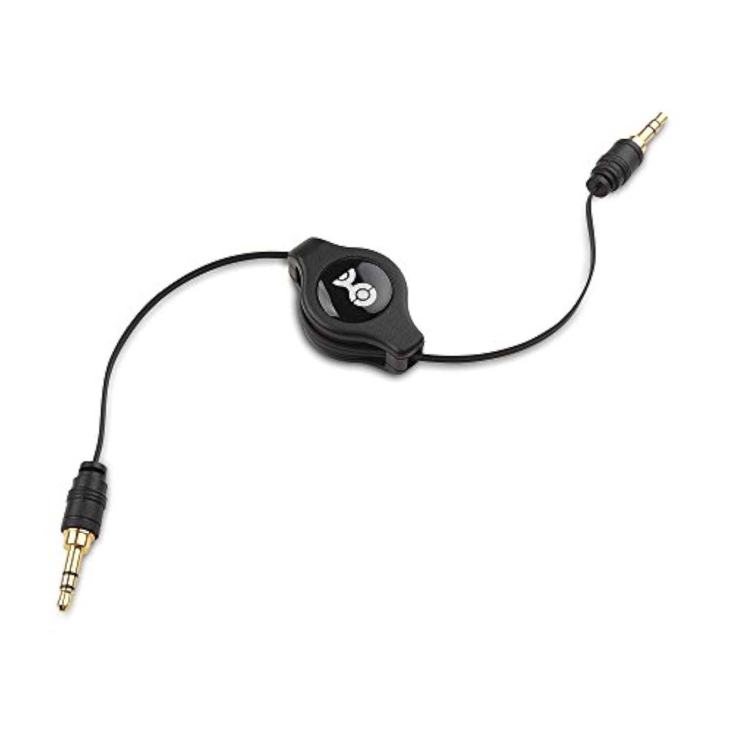 Cable Matters 2-Pack Gold-Plated Retractable Aux Cable - 2.5 Feet
