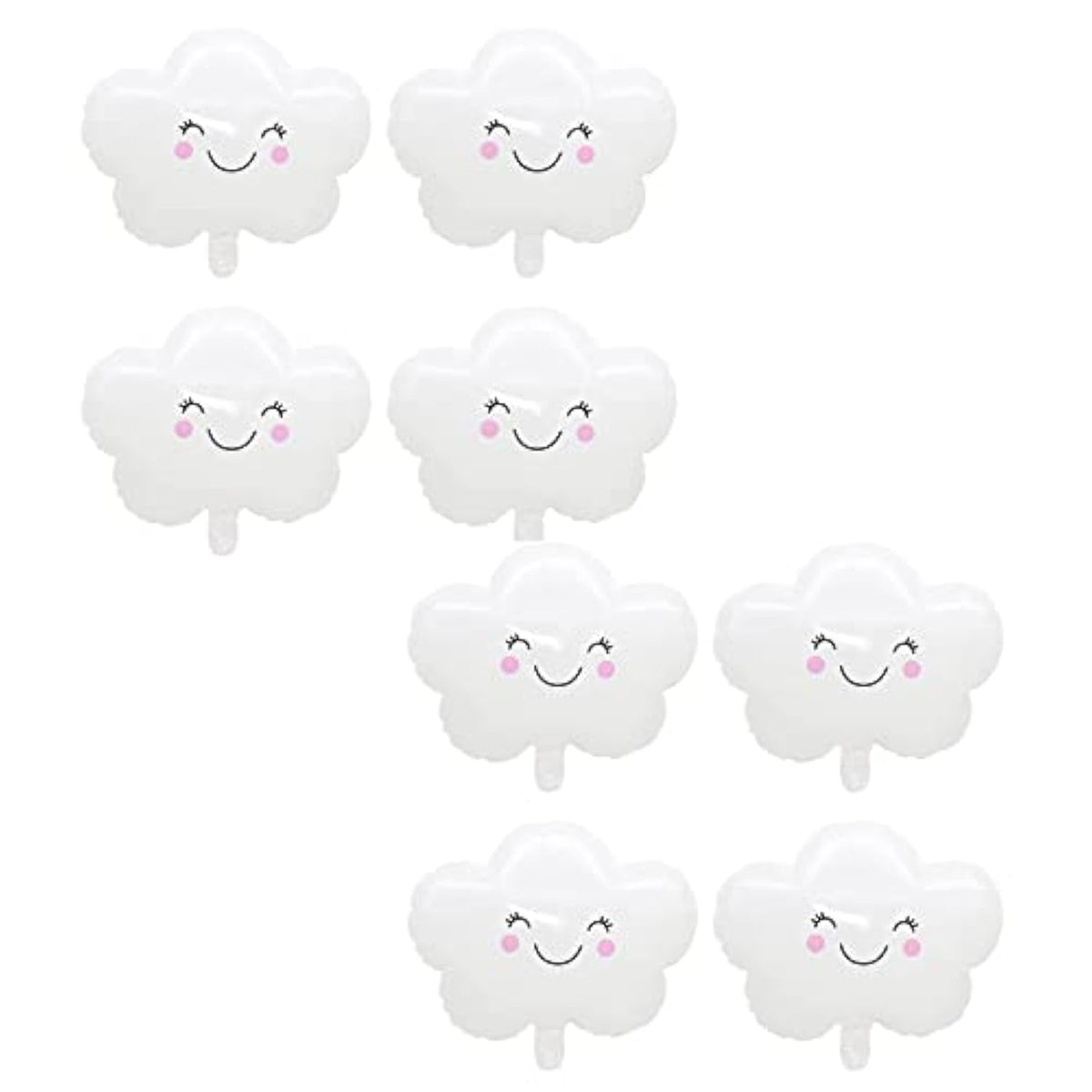 8Pcs White Cloud Balloons 18In Mylar Foil Cloud Baby Shower Birthday Wedding