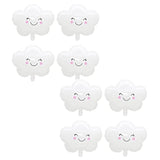8Pcs White Cloud Balloons 18In Mylar Foil Cloud Baby Shower Birthday Wedding