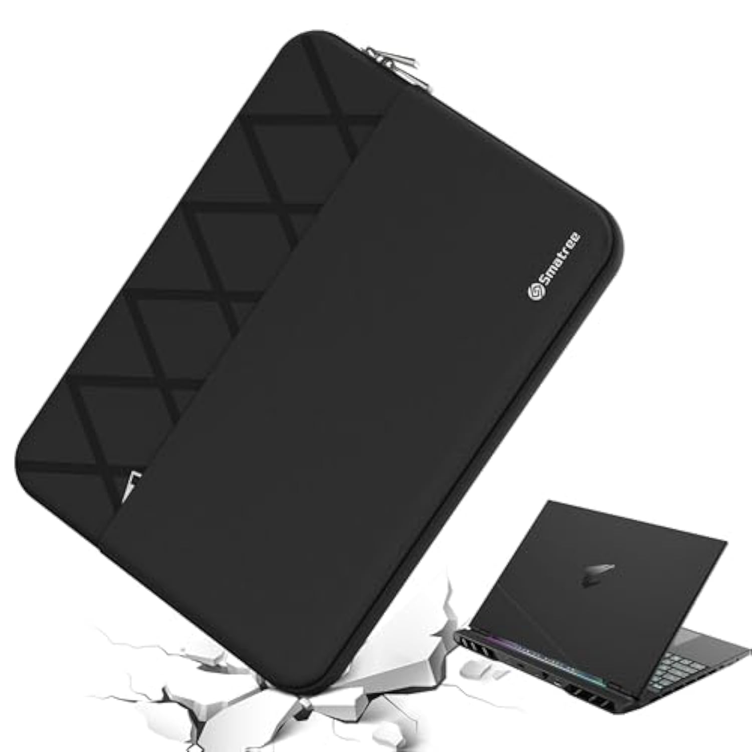 Smatree 16 inch Laptop Sleeve for GIGABYTE AORUS 16 BKF/AORUS 16 BSF, Protective Slim Laptop Case with Accessory Pocket, YKK Zipper, Patented Super Corner Design (E611)