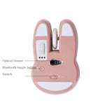 2.4G Wireless Mouse Cute Rabbit Shape Bluetooth Small Optical Mice 1200Dpi Usb Kawaii Computer Mouse For Small Hands Kids Women, Pink