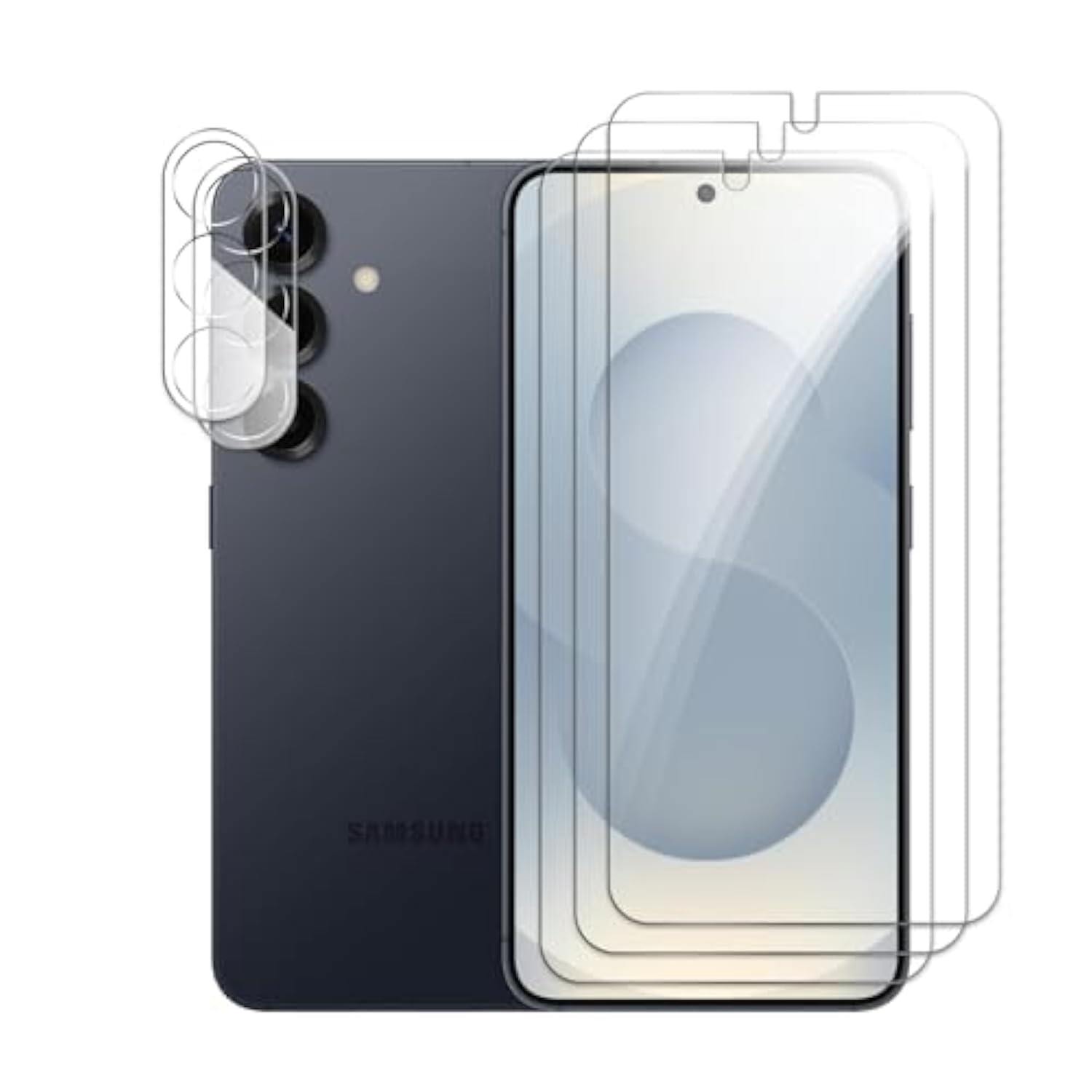3 Pack Screen Protector For Samsung Galaxy S25 Plus+2 Pack Camera Lens Protector, Tempered Glass Film, Ultra Hd 9H Hardness Case Friendly Anti Scratch Bubble Free Ultra Resistant