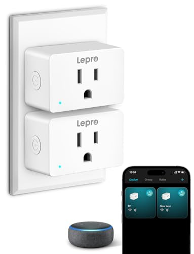 P1 Smart Plug Mini 15A, Wifi Outlet Plugs Compatible With Alexa & Google Assistant, Voice/App Control, Timer & Group Controller, 2.4Ghz Only, Etl & Fcc Certified, 2-Pack