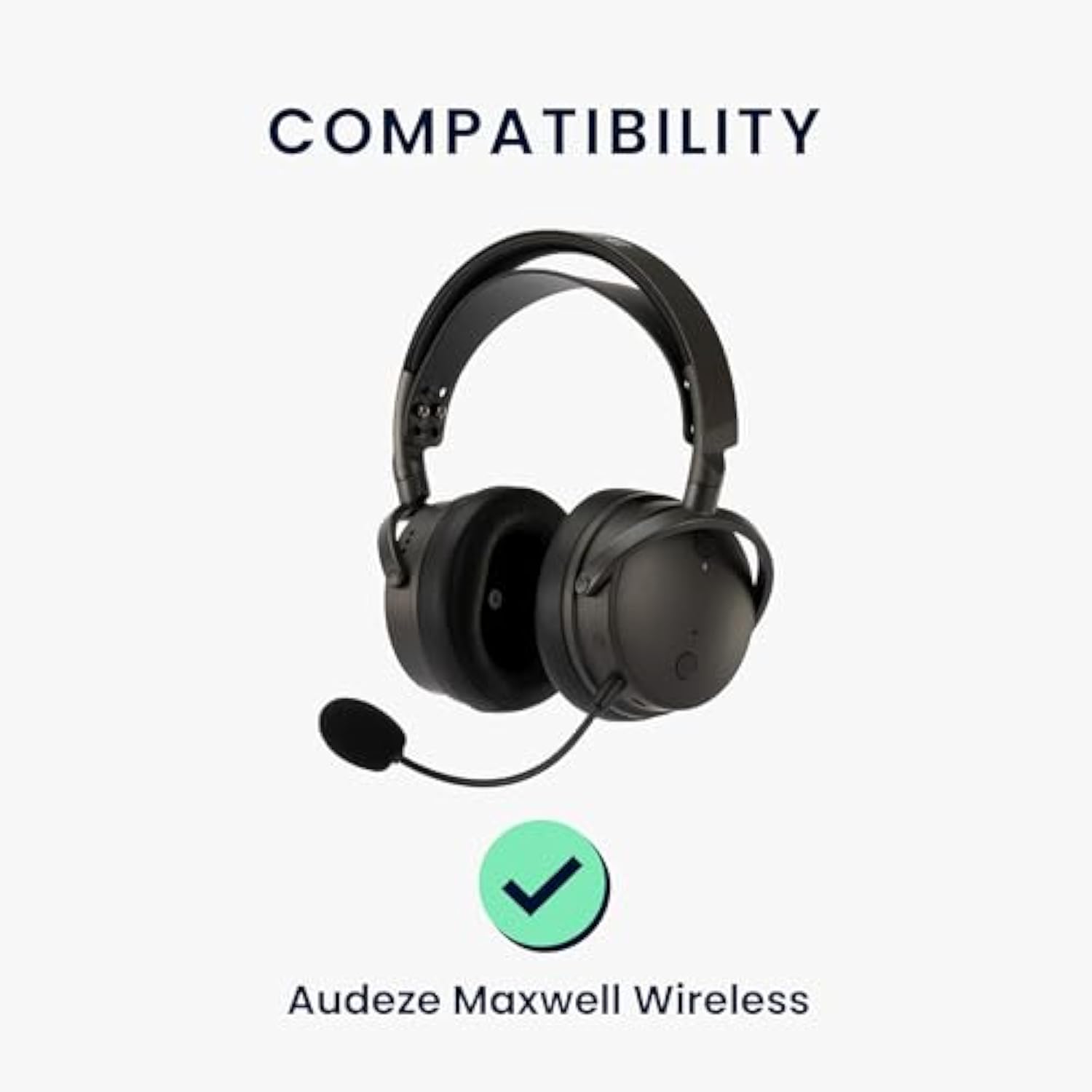 kwmobile Ear Pads Compatible with Audeze Maxwell Wireless Earpads - 2X Replacement for Headphones - Black