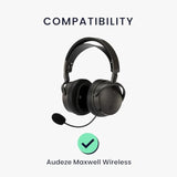 kwmobile Ear Pads Compatible with Audeze Maxwell Wireless Earpads - 2X Replacement for Headphones - Black