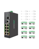 Industrial 8-Port Eoc & Poe Switch With 8Pcs Eoc Transmitters, Long Reach Poe Over Coax Or Utp Cable, Simplified Wiring, Upgrading Analog System To Ip Surveillance System
