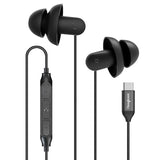 Sleep Headphones, 1 Pair USB C Wired Earbuds with Soft Silicone Noise Reduction Type C Earbuds with Microphone, Ideal for Sleeping, snoring,