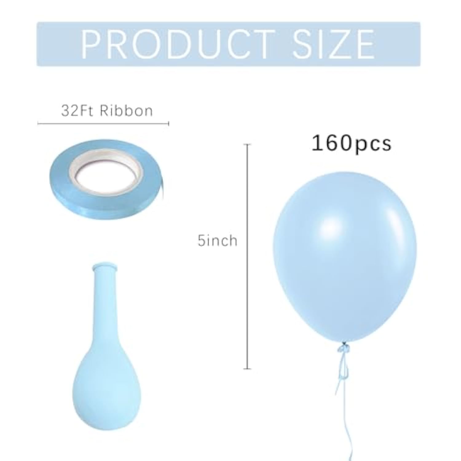 Pastel Blue Latex Party Balloons 160 Pack 5 Inch Round Light Blue Balloons For Wedding Baby Shower Gender Reveal Birthday Party Decoration