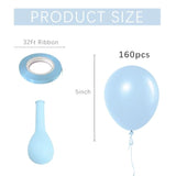 Pastel Blue Latex Party Balloons 160 Pack 5 Inch Round Light Blue Balloons For Wedding Baby Shower Gender Reveal Birthday Party Decoration