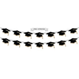 Pre-Strung Graduation Banner Decoration - No Diy - Grad Hats Party Banner - Pre-Strung On 8 Ft Strands - Congrats Class Of 2025 Graduation Party Decorations. Did We Mention No Diy