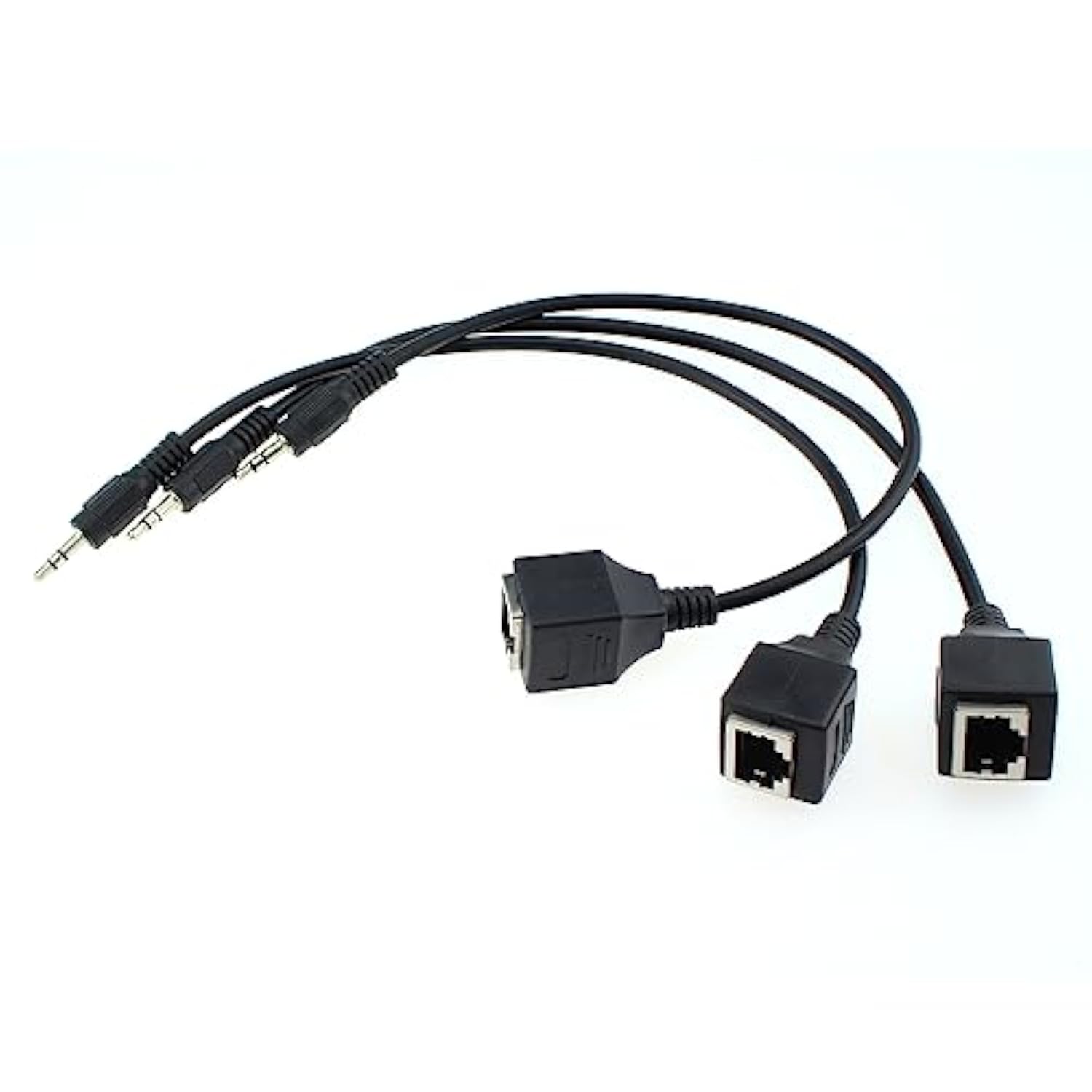 3Pcs 3.5Mm 1/8" Stereo Male Plug To Rj45 Female Extender Over Cat5/Cat6 Socket